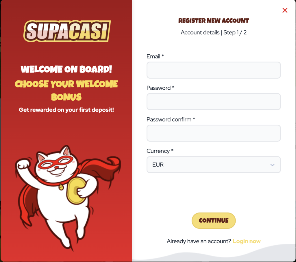 supacasi sign up